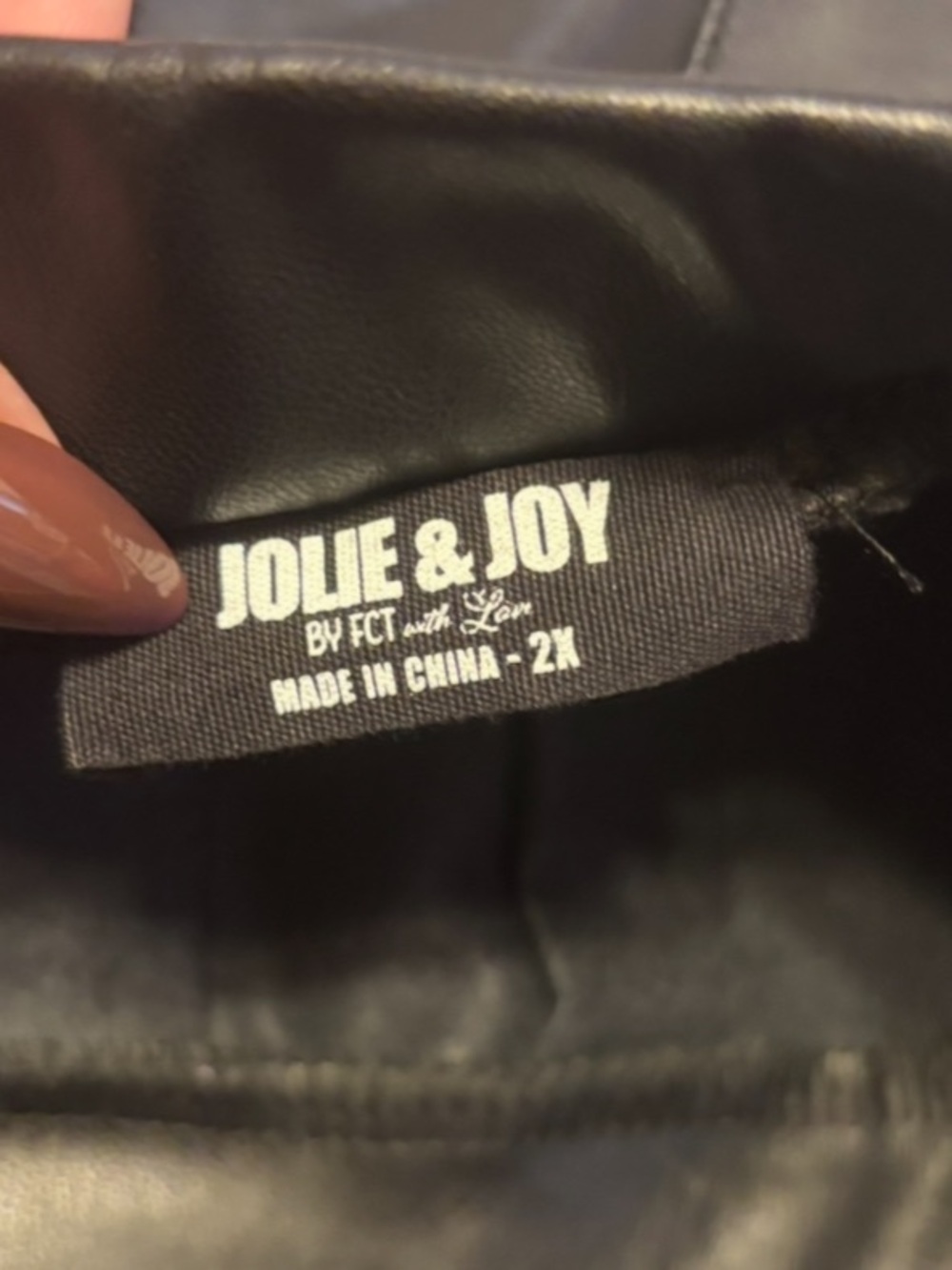 Faux Leather Black Circle Skirt with Flared Silhouette - Picture 2 of 3